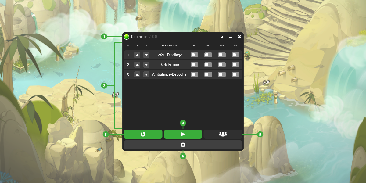 Interface principale