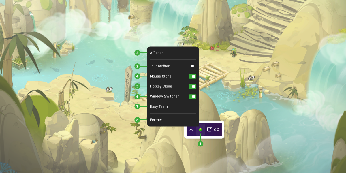 Tray Icon & Menu d'accès rapide